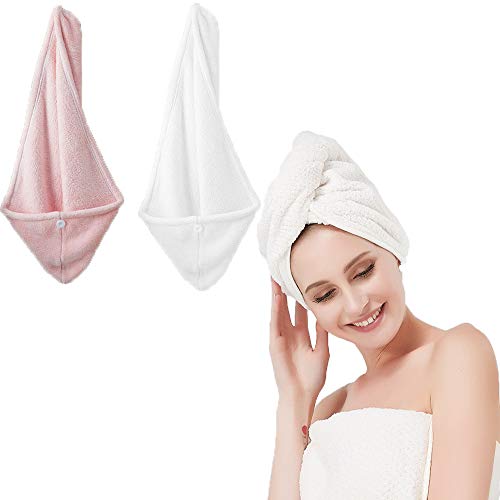 Asciugamano Capelli Turbante 100% Cotone - Asciugamani Asciugatura Rapida  Donna